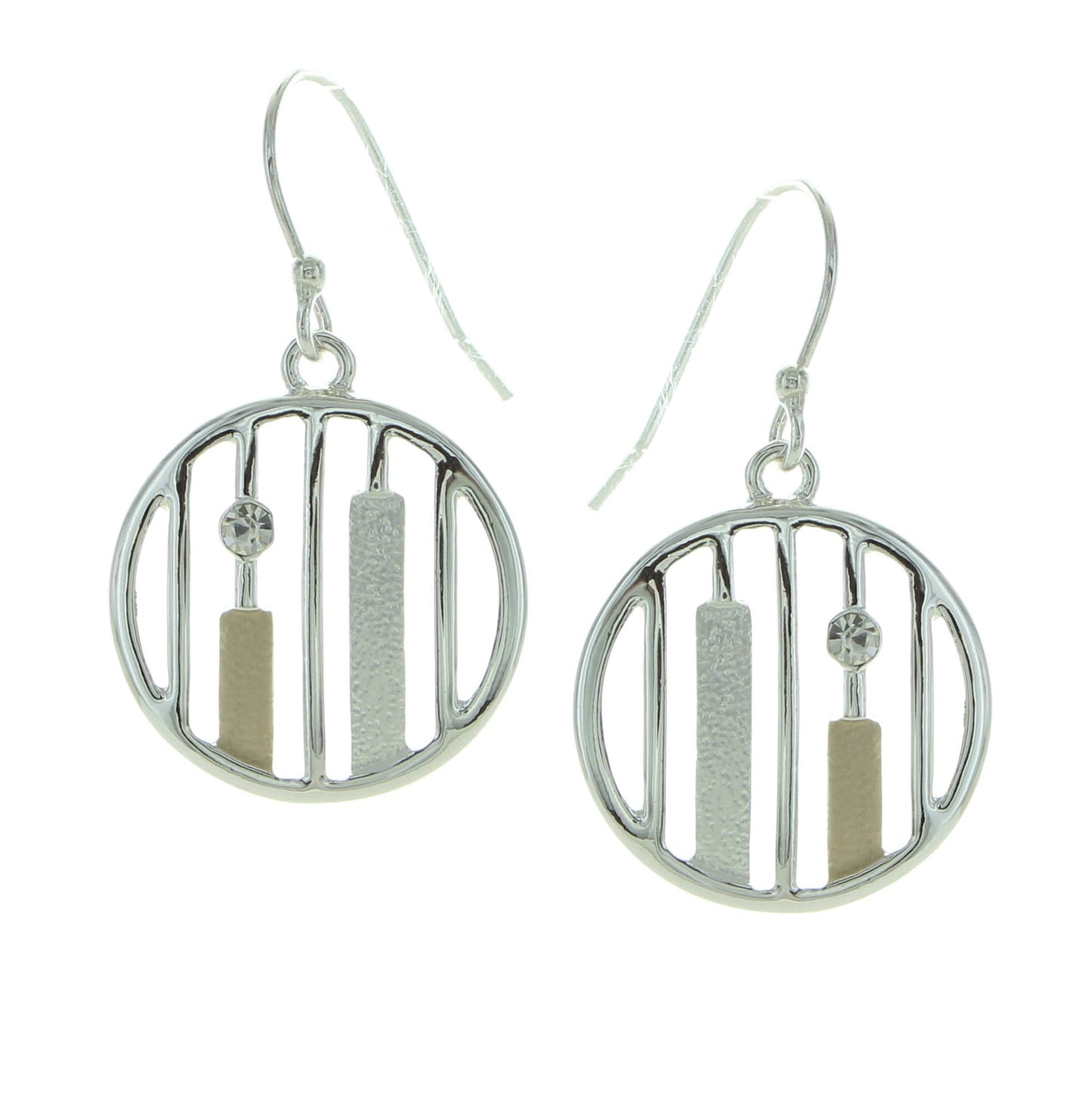 Two Tone Circle Lines Earrings