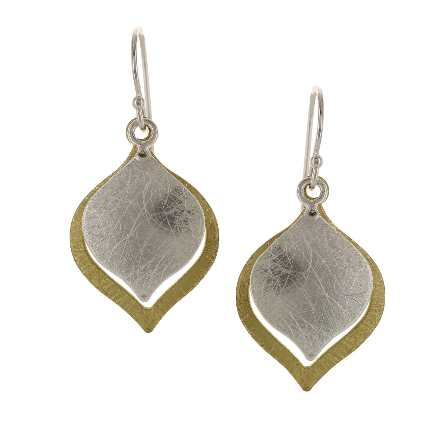 2 Tone Teardrop Earrings