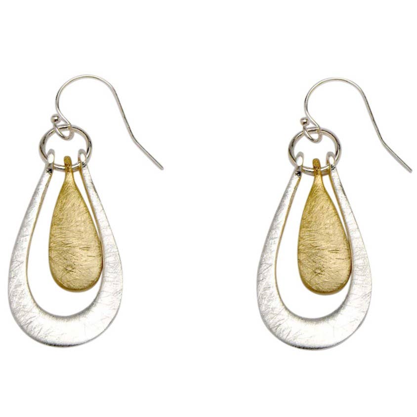 Two Tone Teardrop Earrings