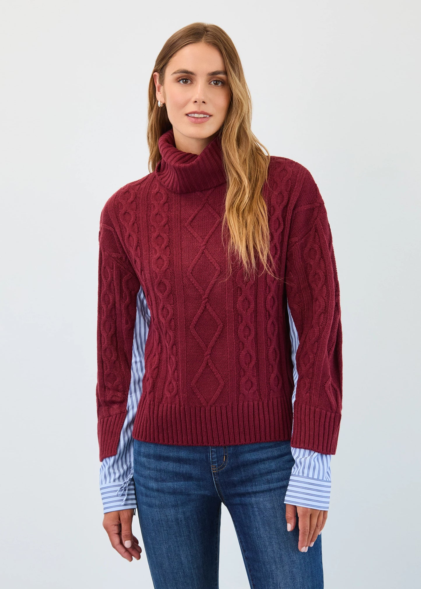 Mix Media Cable Sweater