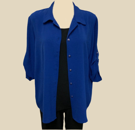 Elegant Roll Sleeve Blouse