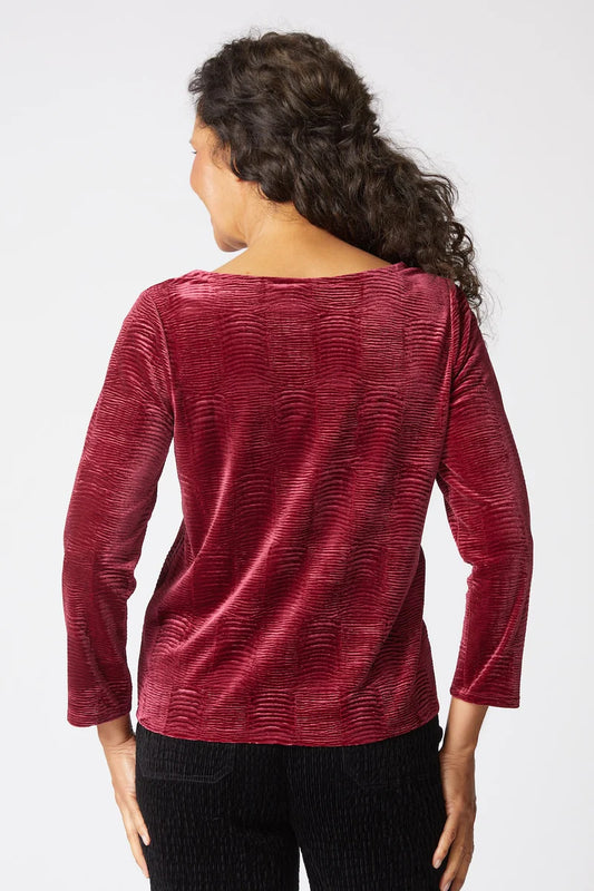 Crinkle Velvet Blouse