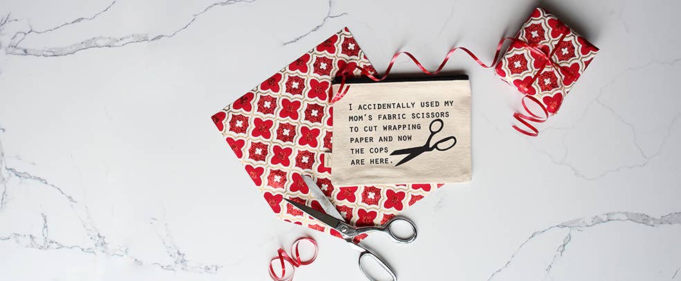 My Mom's Fabric Scissors Zipper Pouch
