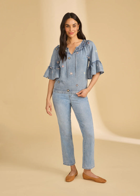 Daisies & Denim Blouse