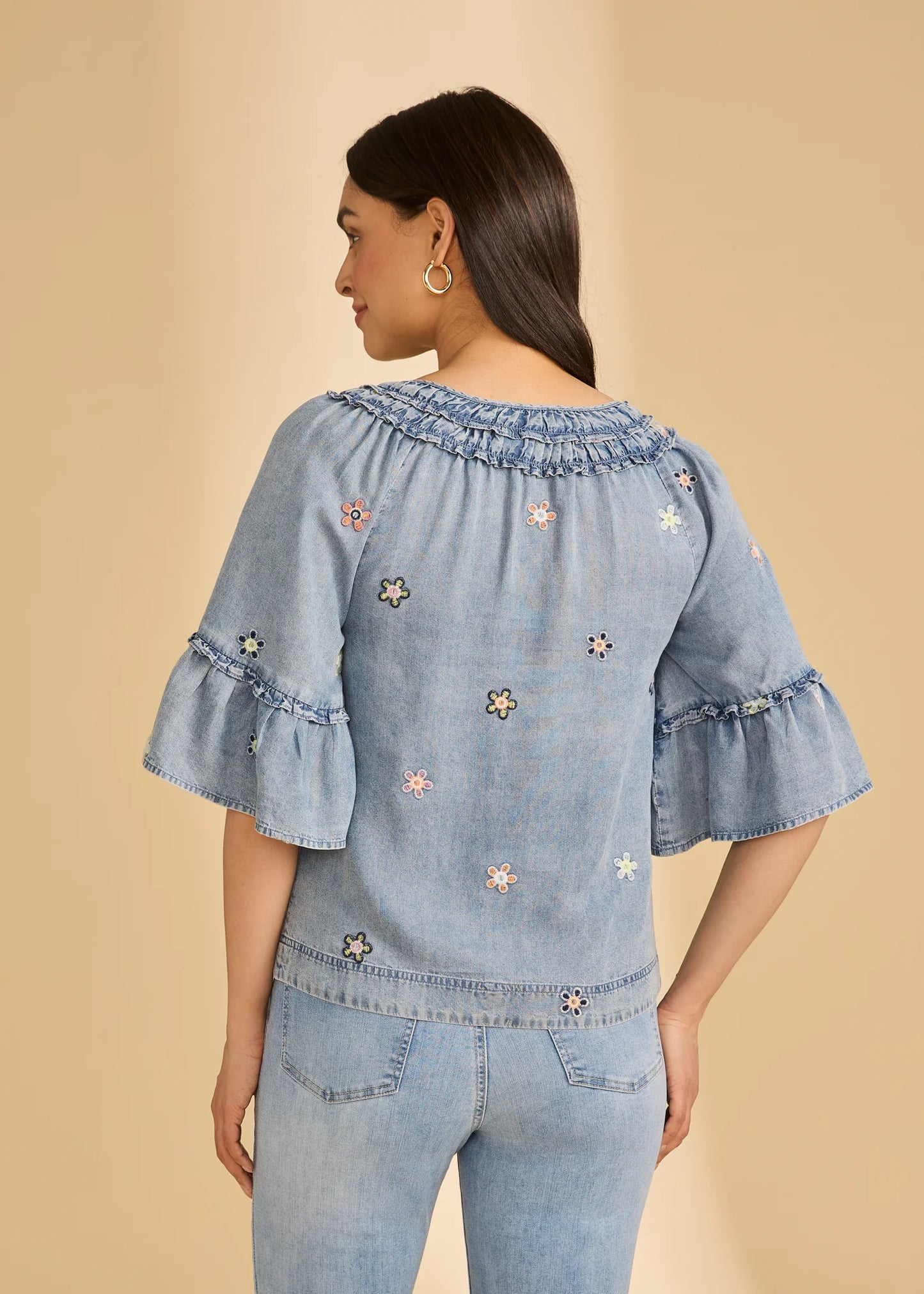 Daisies & Denim Blouse