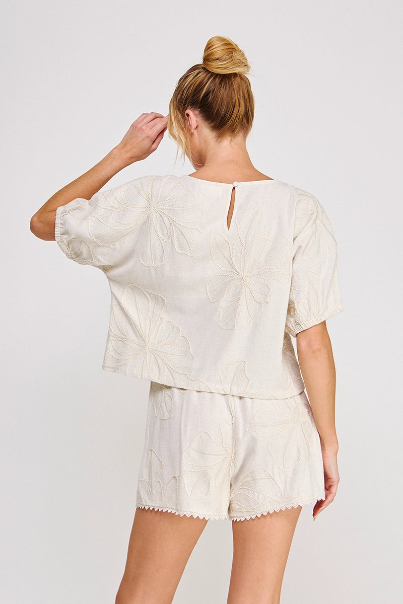 Embroidered Dolman Top