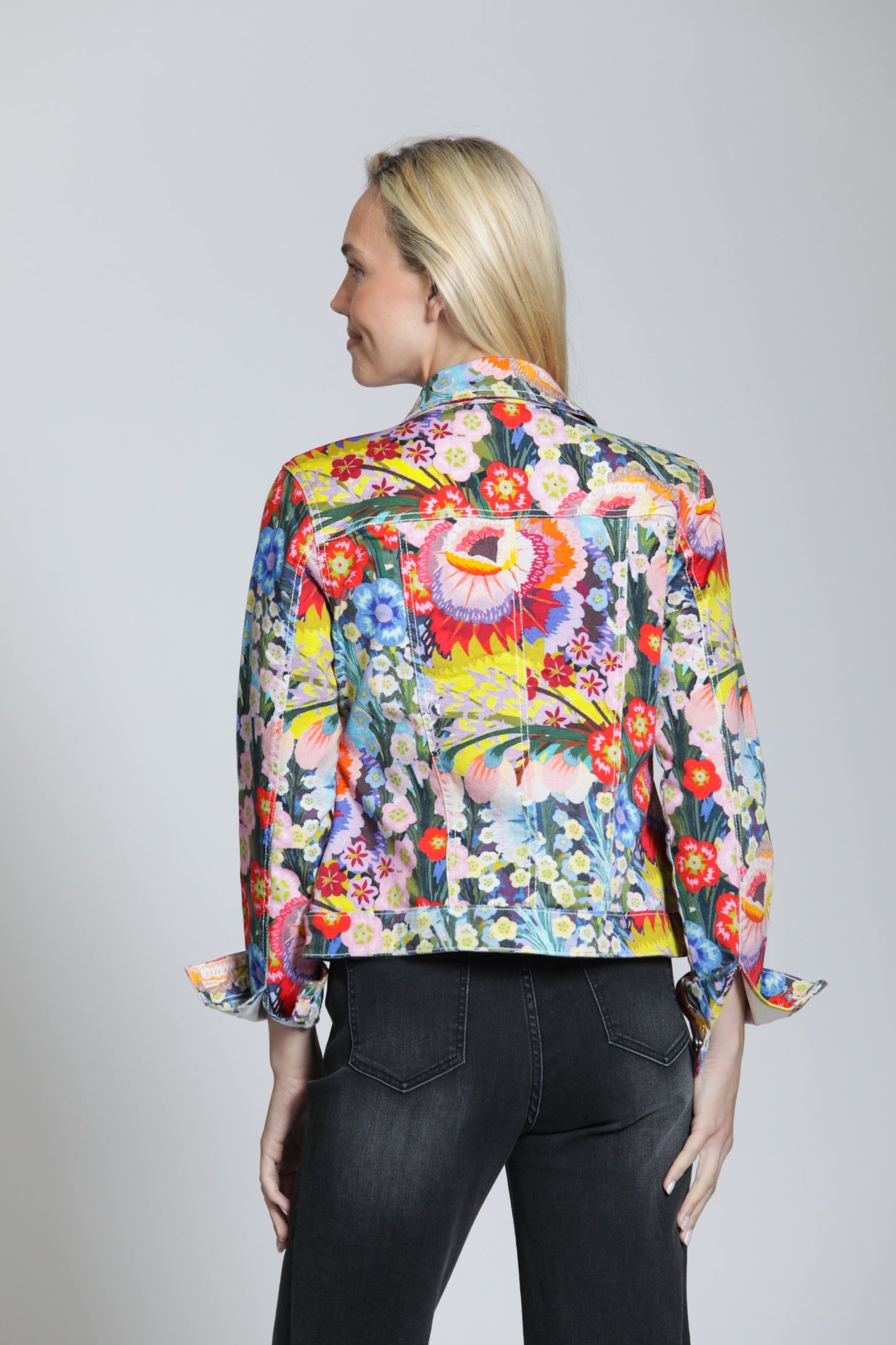 Cheerful Floral Jean Jacket