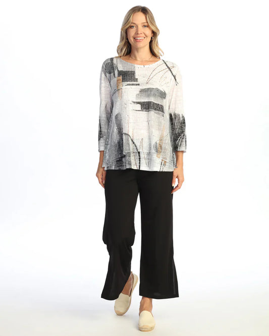 Mesh Layered Burnout Blouse