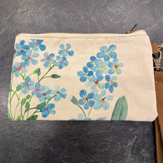 Forget Me Not Canvas Wristlet