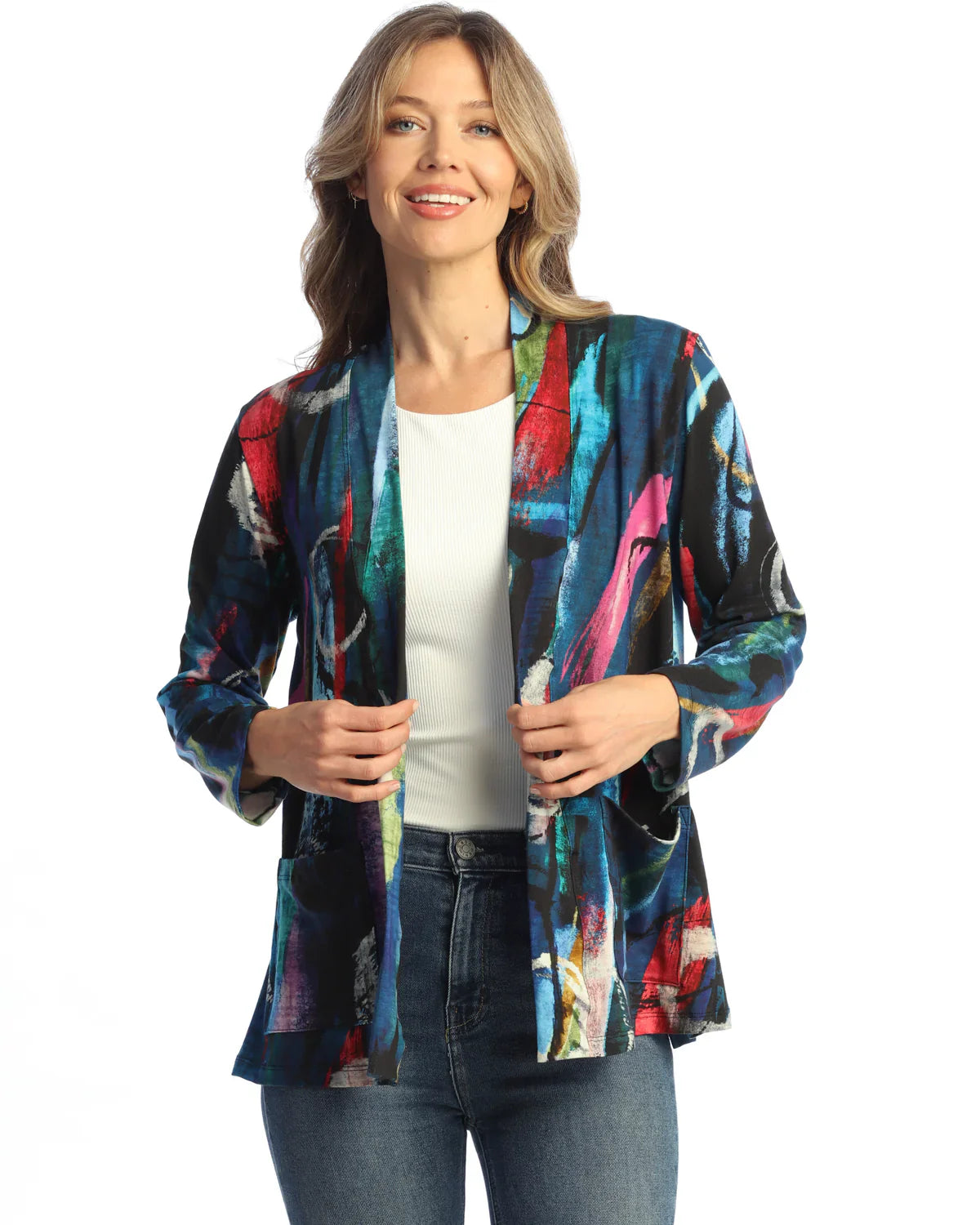 Printed Terry Cardigan