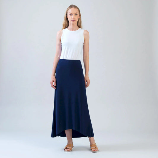 Hi-Low Drape Maxi Skirt