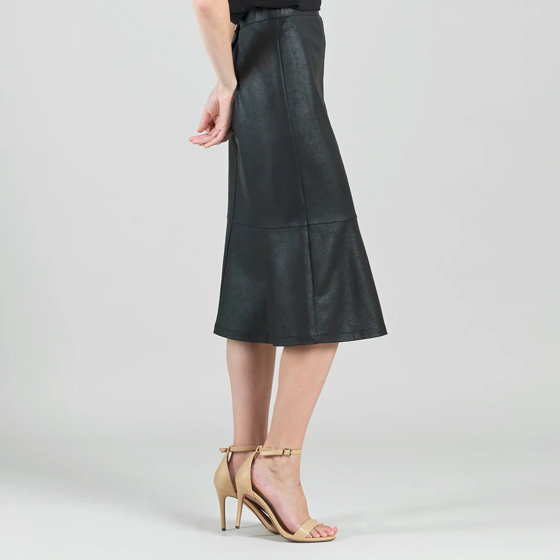 Liquid Leather Flounce Skirt