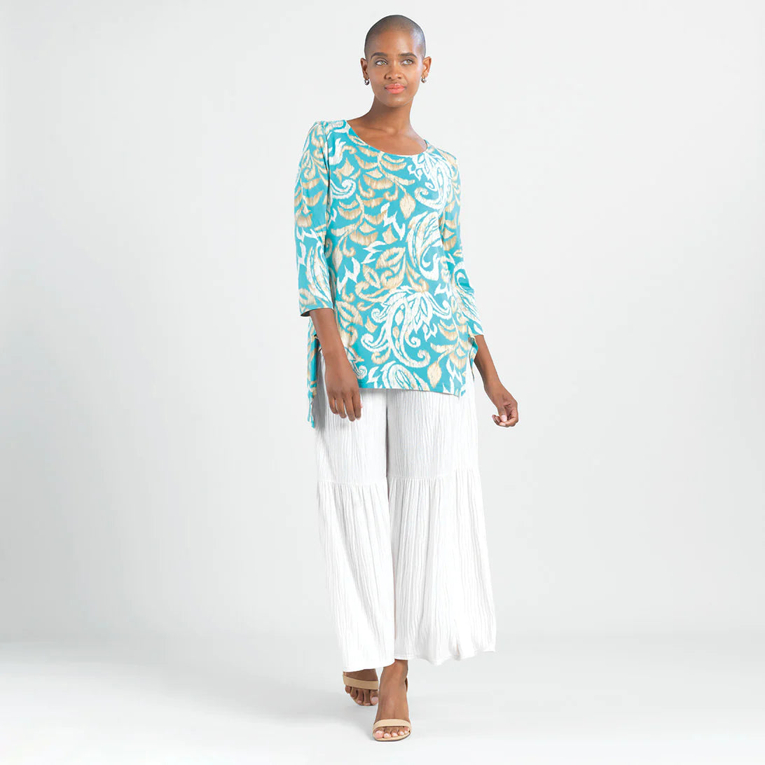 Paisley Lotus Parachute Hem Tunic Top by Clara Sunwoo AdornmentsNH Adornments Creative Clothing