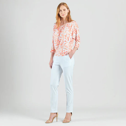 Damask Print Open Shoulder