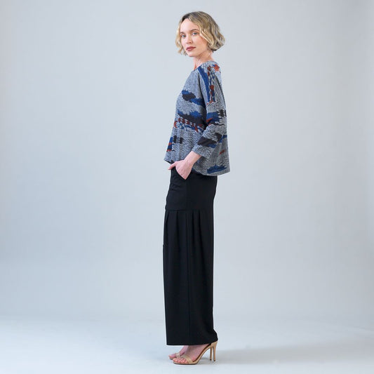 Abstract Print Knit Top