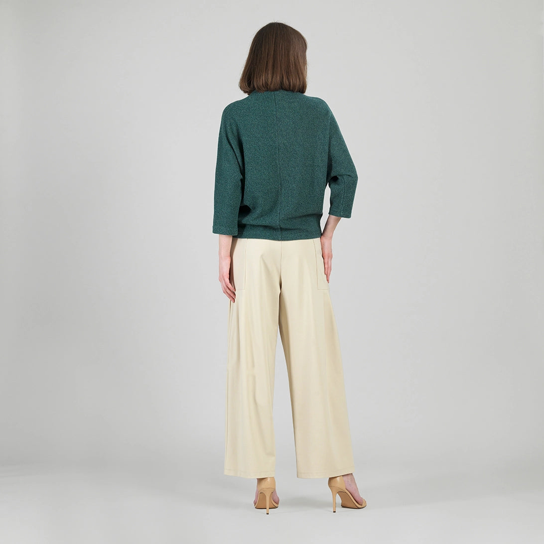 Ribbed Funnel Neck Sweater