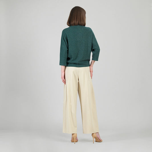 Ribbed Funnel Neck Sweater