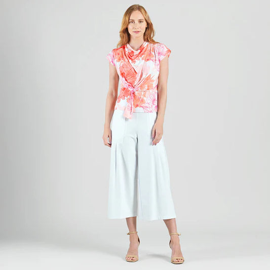 Drape Neck Loop Blouse