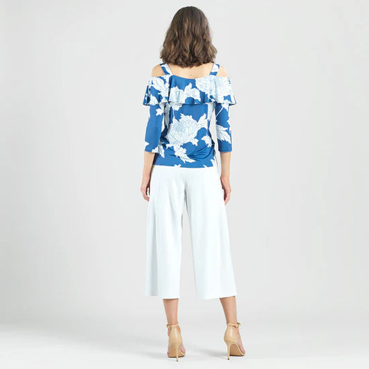 Mum Print Flounce Top