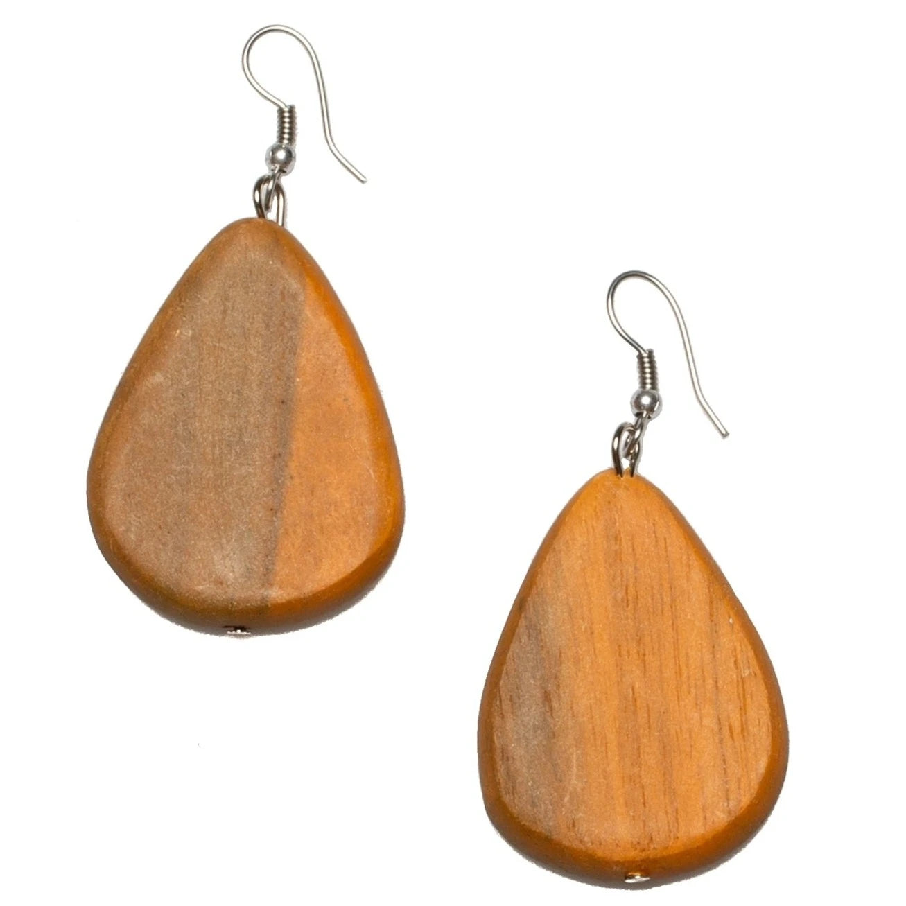 Wood Pebble Earrings