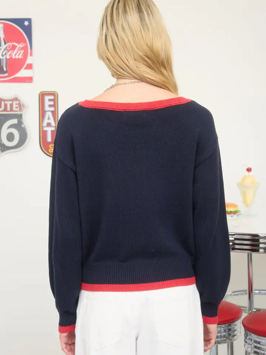 American Flag Pullover