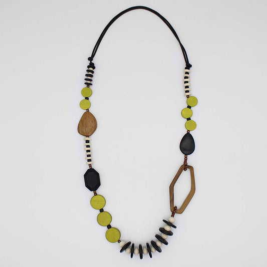 Gabby Wood Bead Necklace