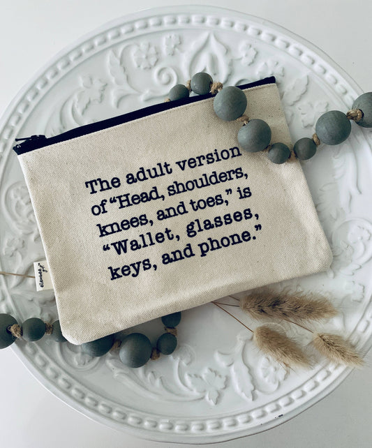 Wallet Glasses Keys Zipper Pouch