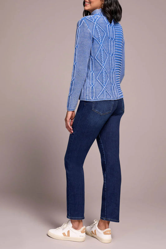 Mix Stich Mock Neck Sweater