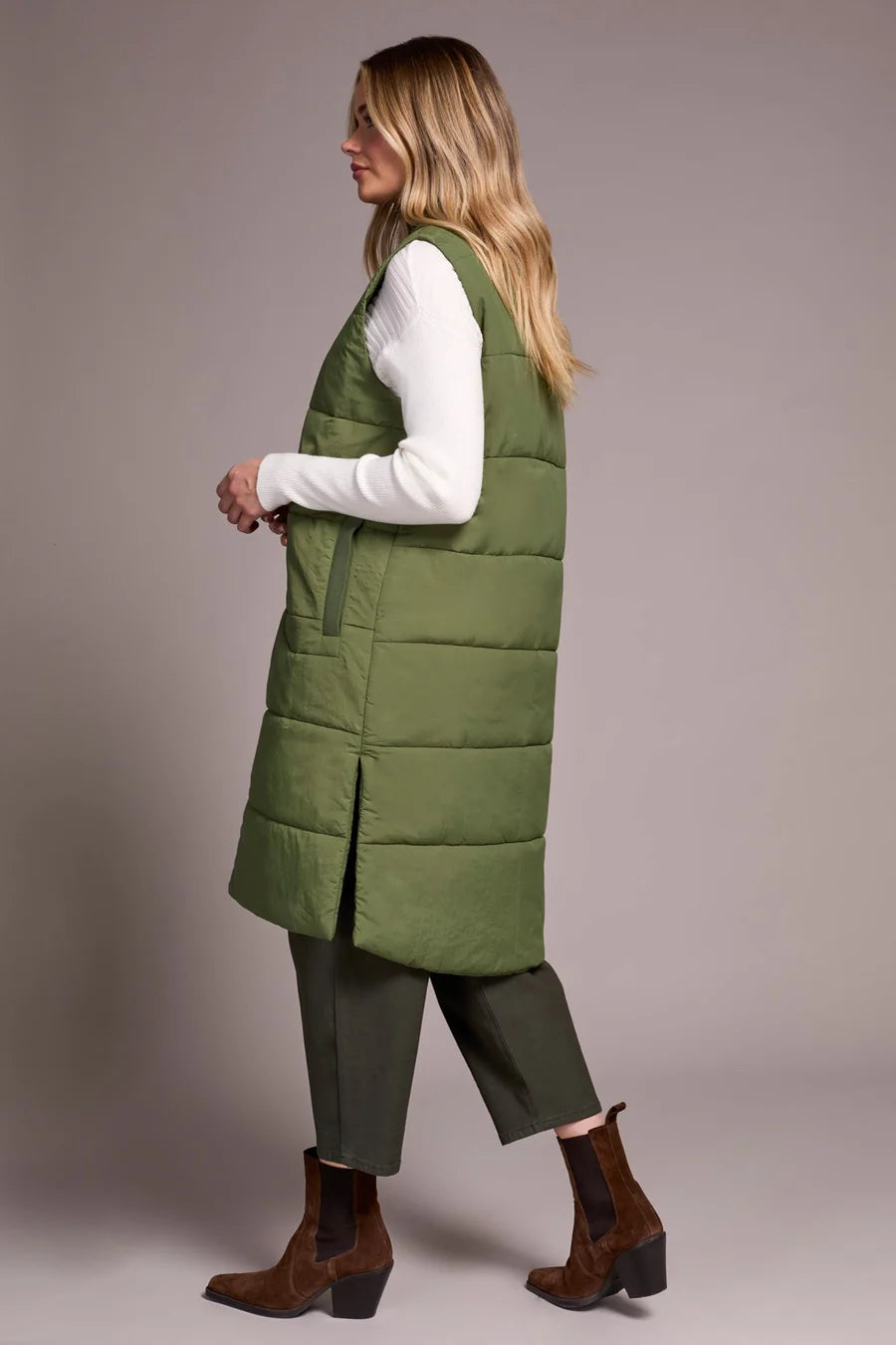 Quilted Long Vest
