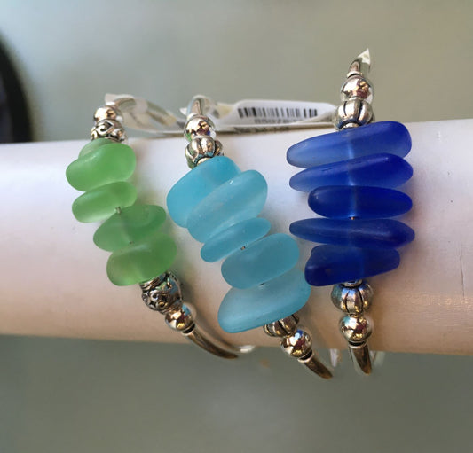 Sea Glass Coil Bracelet
