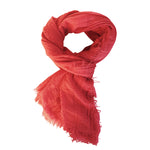 Viscose cotton bohemian eyelash fringe solid coral lightweight oblong scarf BY RUBYZAAR
