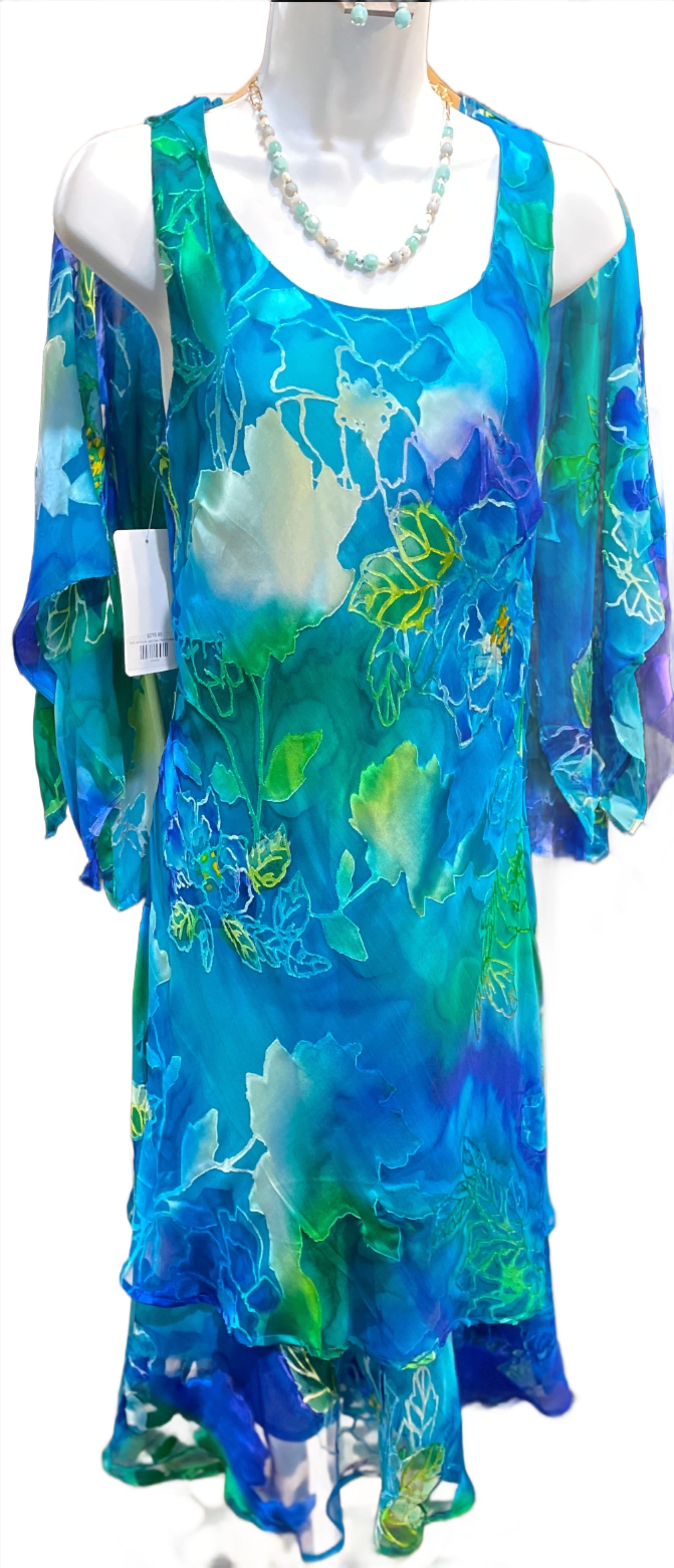 Hand Painted Silk Double Layer Dress Hand Painted Silk Double Layer Dress