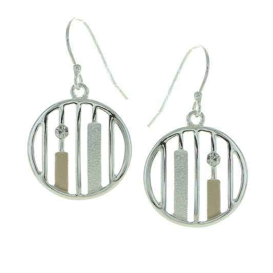 Two Tone Circle Lines Earrings