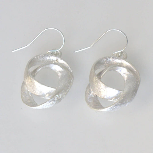 Silver Petite Woven Knot Earrings