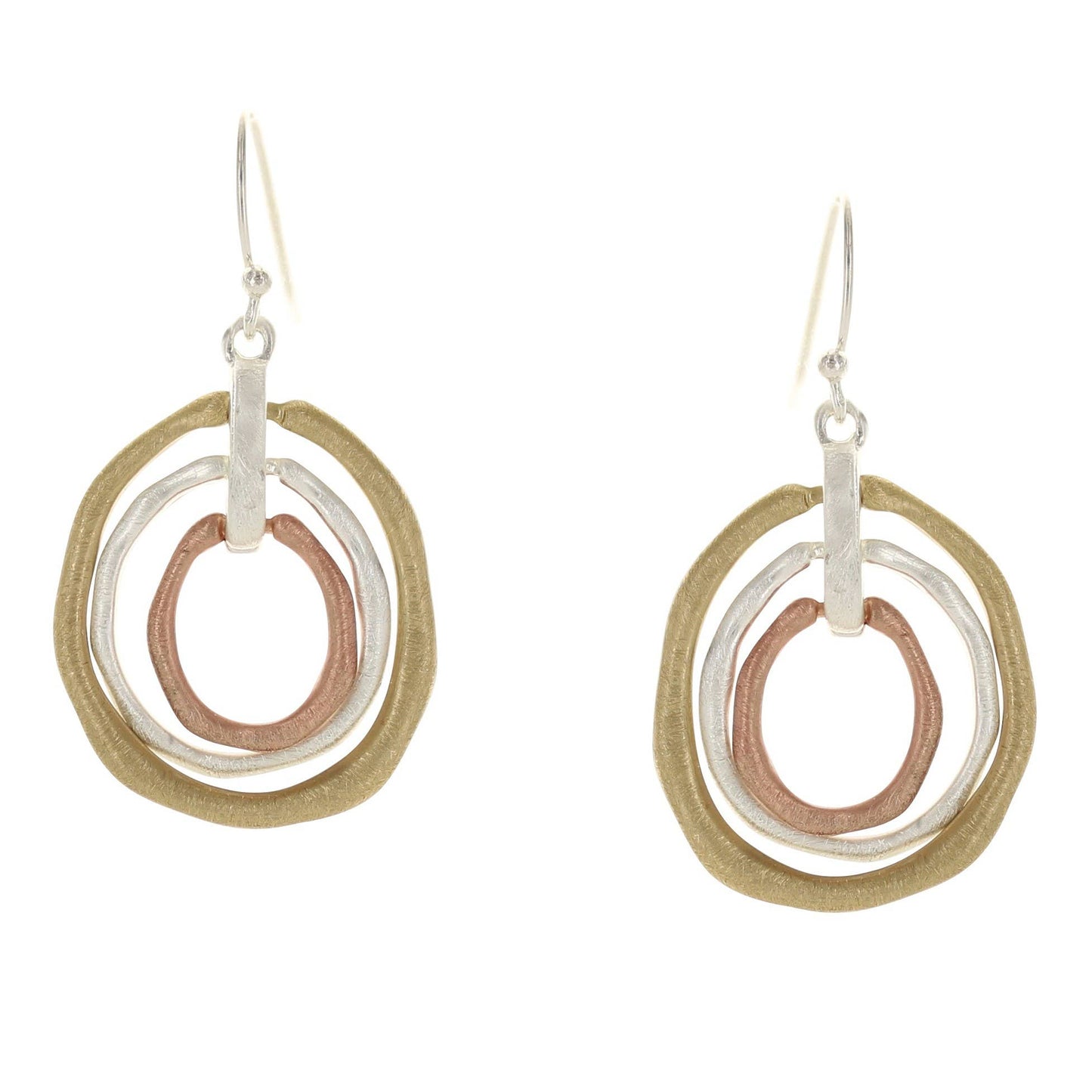 Tri Color Circles Earrings