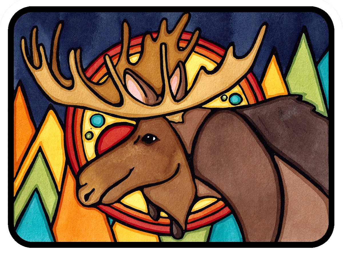 Sarah Angst Art - Vinyl Sticker Forest Moose