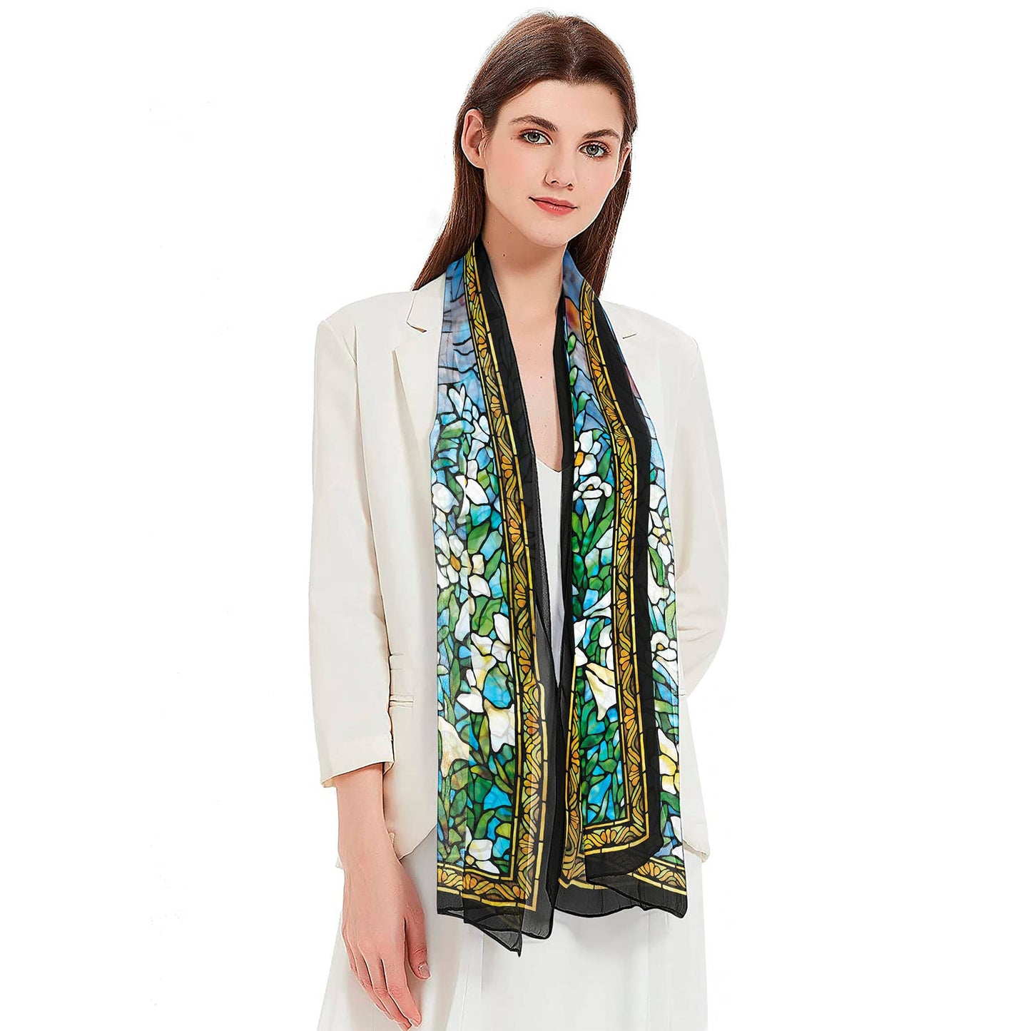 Sheer Scarf - Tiffany Field of Lilies