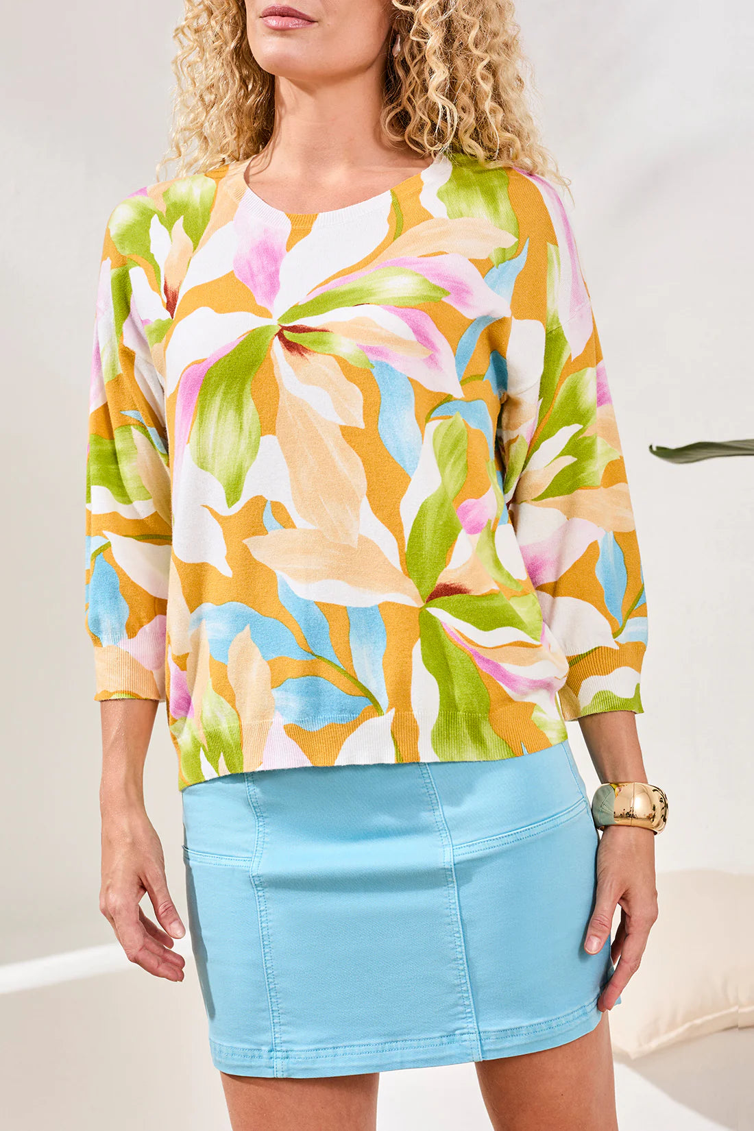 Crew Neck Tropical Sweater