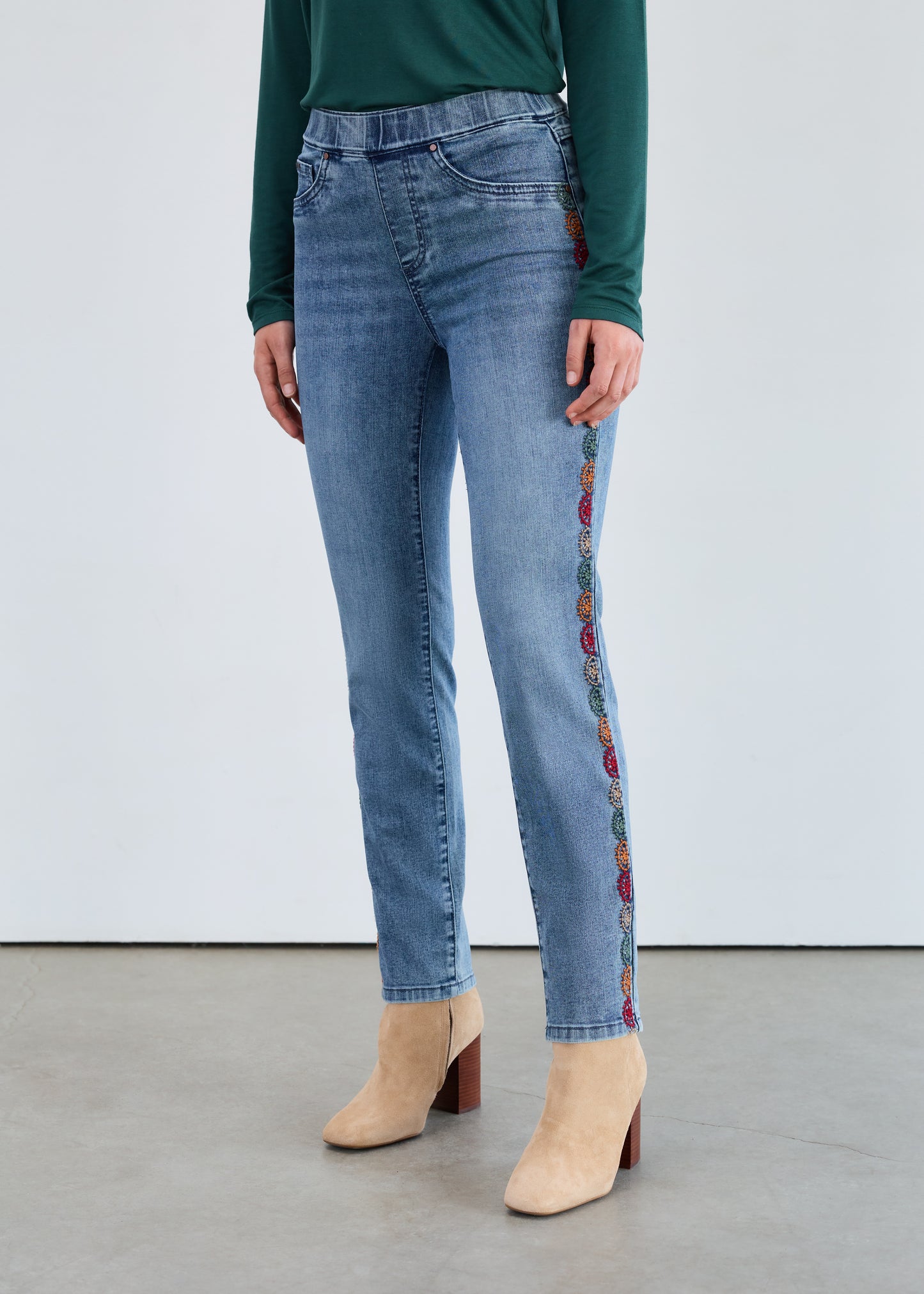 Pullon Embroidered Jean