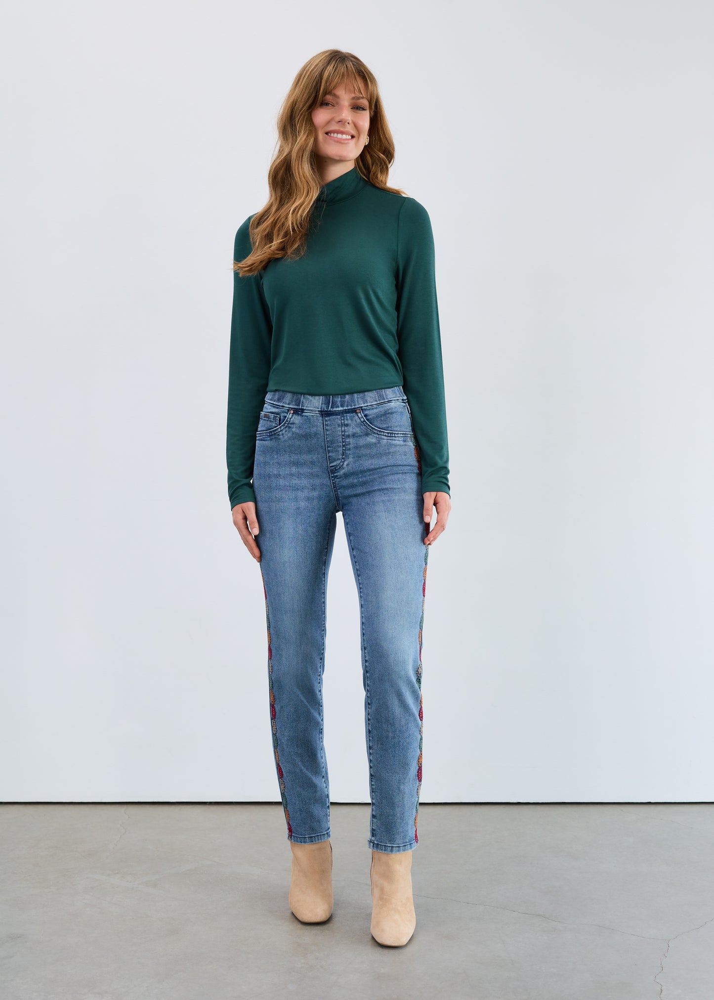 Pullon Embroidered Jean