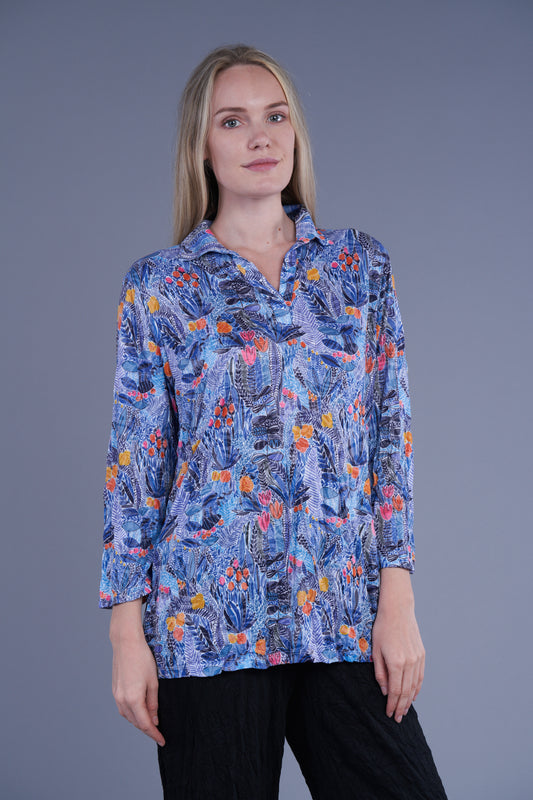 Floral Crinkle Tunic