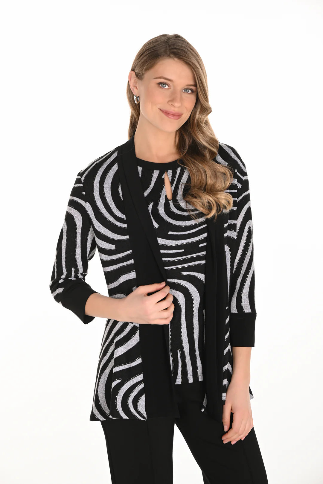 Knit Throw Over Cardigan