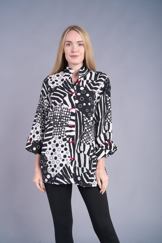 Red Piano Button Shirt