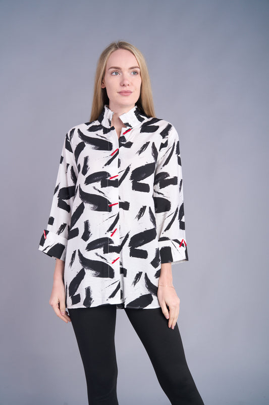 Red Piano Button Shirt