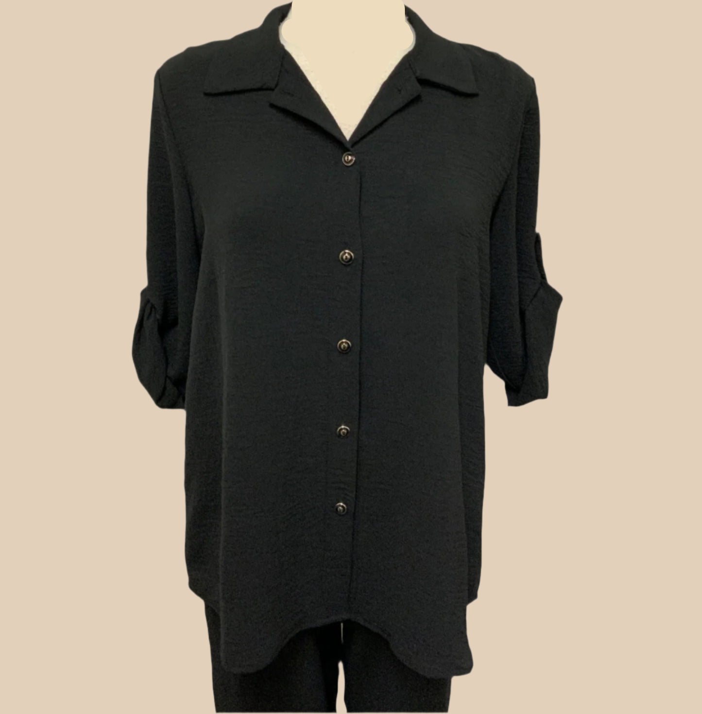 Elegant Roll Sleeve Blouse