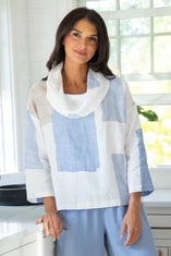 Color Block Drape Neck