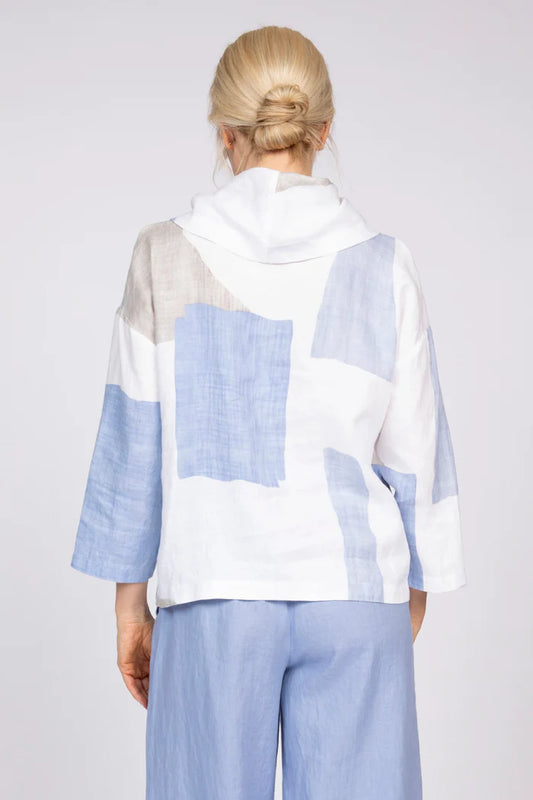 Color Block Drape Neck