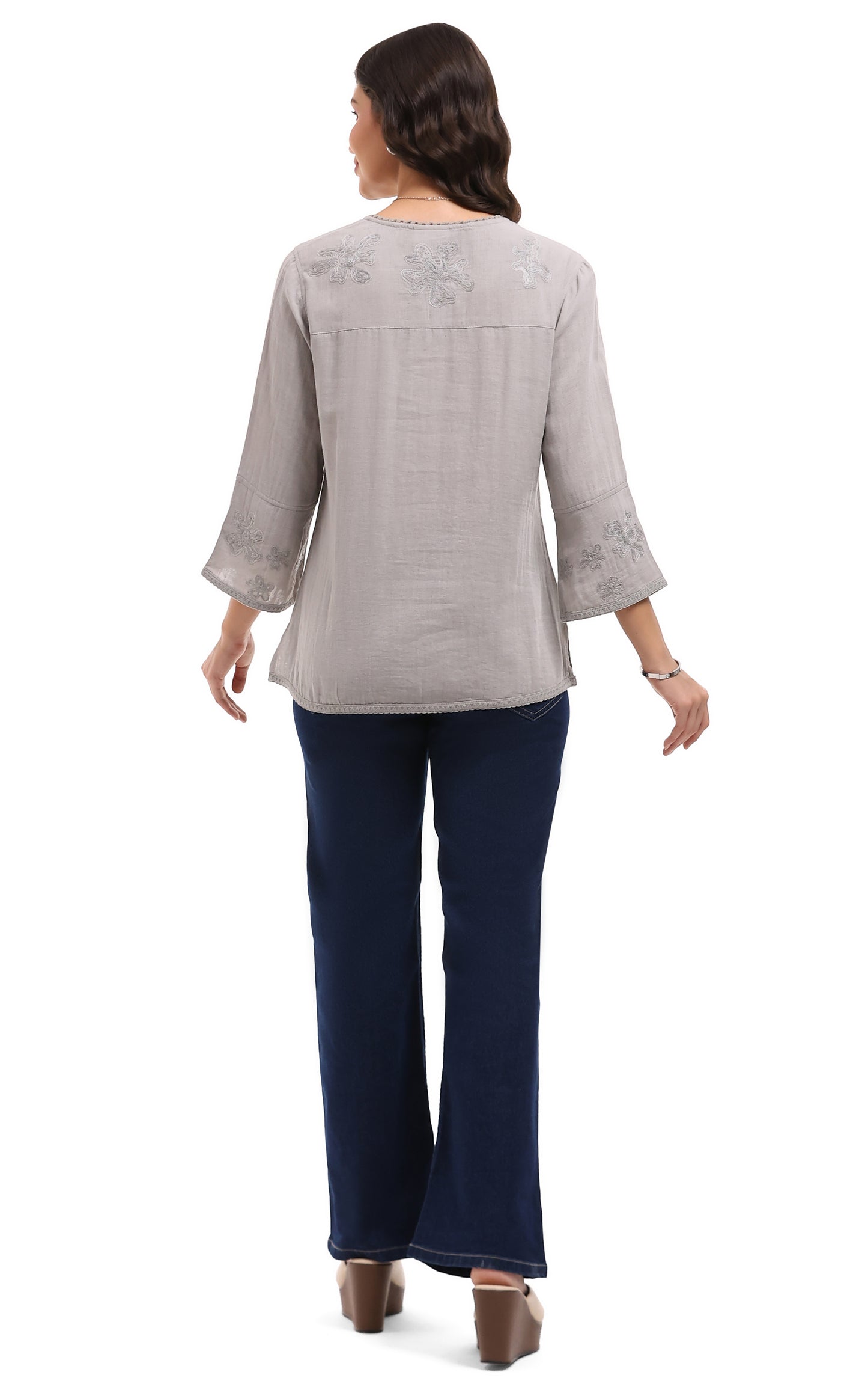 Embroidered Pearl Top