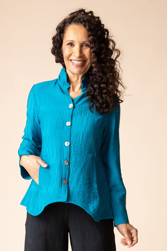 Ruched Collar Shirt