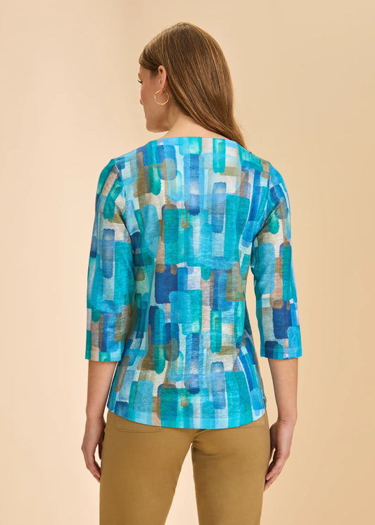 Sea Glass Notch Neck Top
